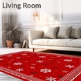 thumbnail image 2 of ODIKA 2'x3' Machine Washable Non-Slip Area Rug, Merry Wonderland Hearth Treasure Adorned By Twinkling Jewels High Traffic Rug with Pad, Red, 733025, 2 of 8