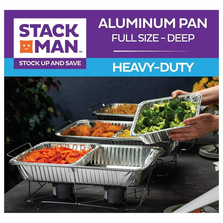 Karat Aluminum Steam Table Pans - Full Size Deep 21x13 Pans 50 Count Oven Safe