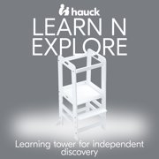 hauck Learn N Explore Montessori Toddler Tower, Wooden Kitchen Stool for Kids, White