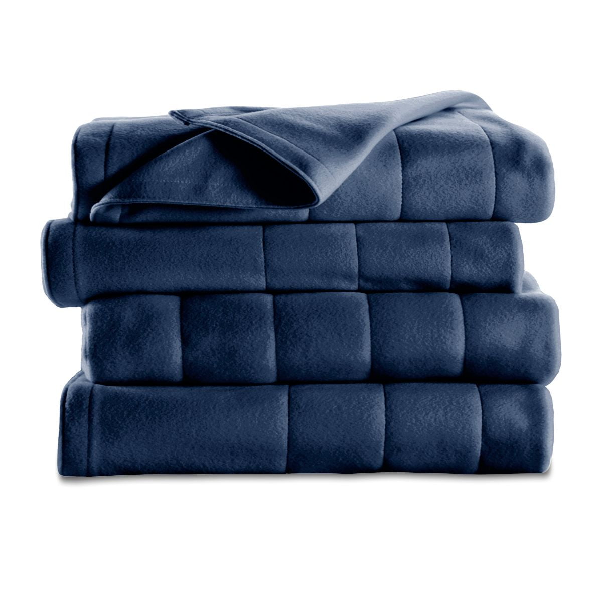 Twin Size Electric Heated Throw Blanket Fleece Push Button Control 62 X 84 Blue 