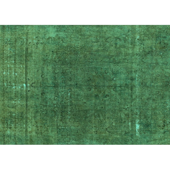 Ahgly Company Machine Washable Indoor Rectangle Abstract Turquoise Blue Modern Area Rugs, 7' x 9'