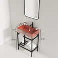 thumbnail image 6 of LOFI 24" Freestanding Bathroom Vanity with Red Basin and Black Open Metal Leg, 6 of 6