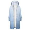 thumbnail image 5 of Usmixi 2023 Winter Womens Trench Coat Long Coat for Women Long Sleeve Open Front Zipper Drawstring Hooded Sweatshirt Overcoat Fashion Gradient Print Hoodie Outwear with Pocket Up to 65% off, 5 of 5