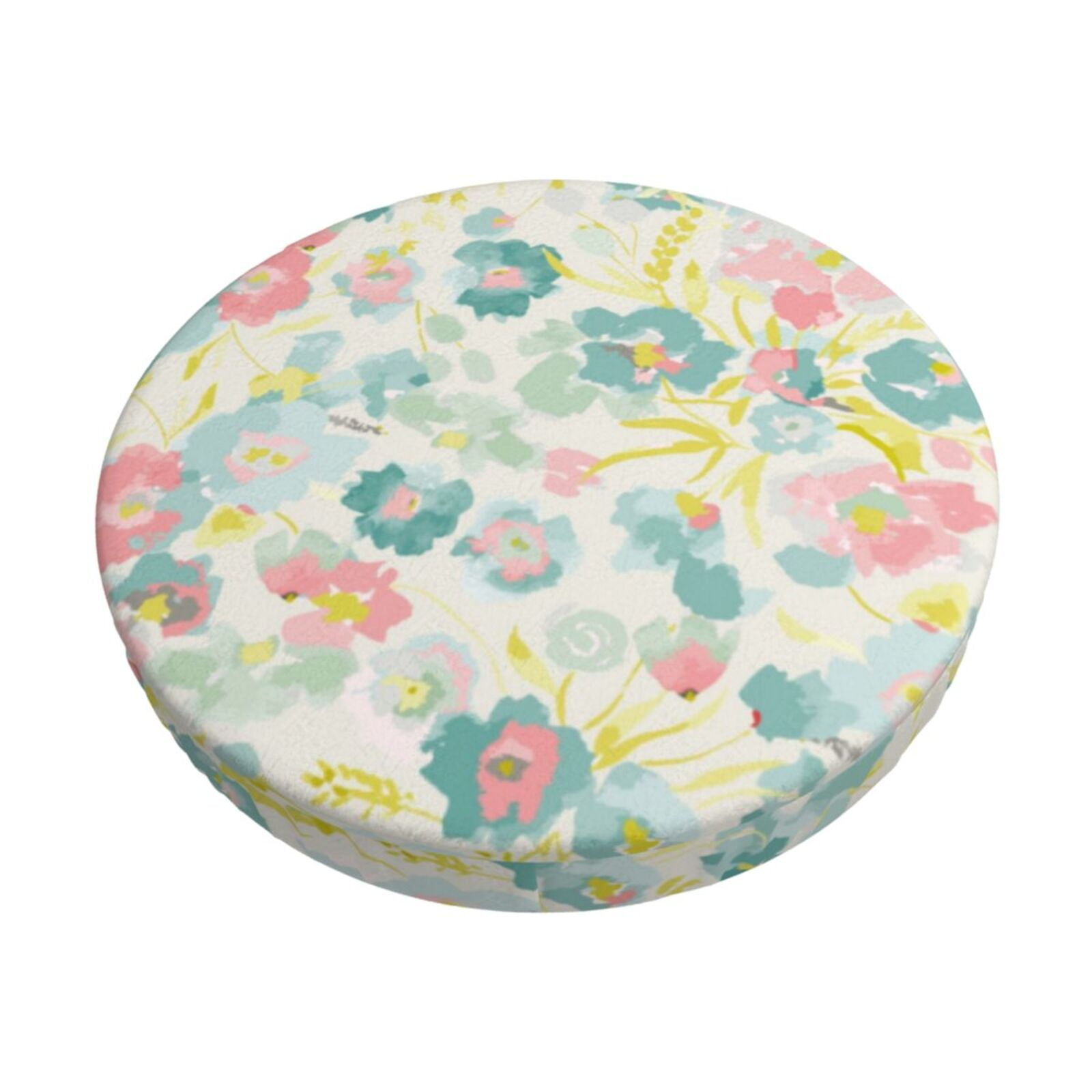 Easygdp Watercolor Wildflowers Print Easy To Install Bar Stool Covers&Stool Covers Round&Elastic Stool Cover, Barstool Covers,Washable&Bottom With Elastic Edge-13 inch