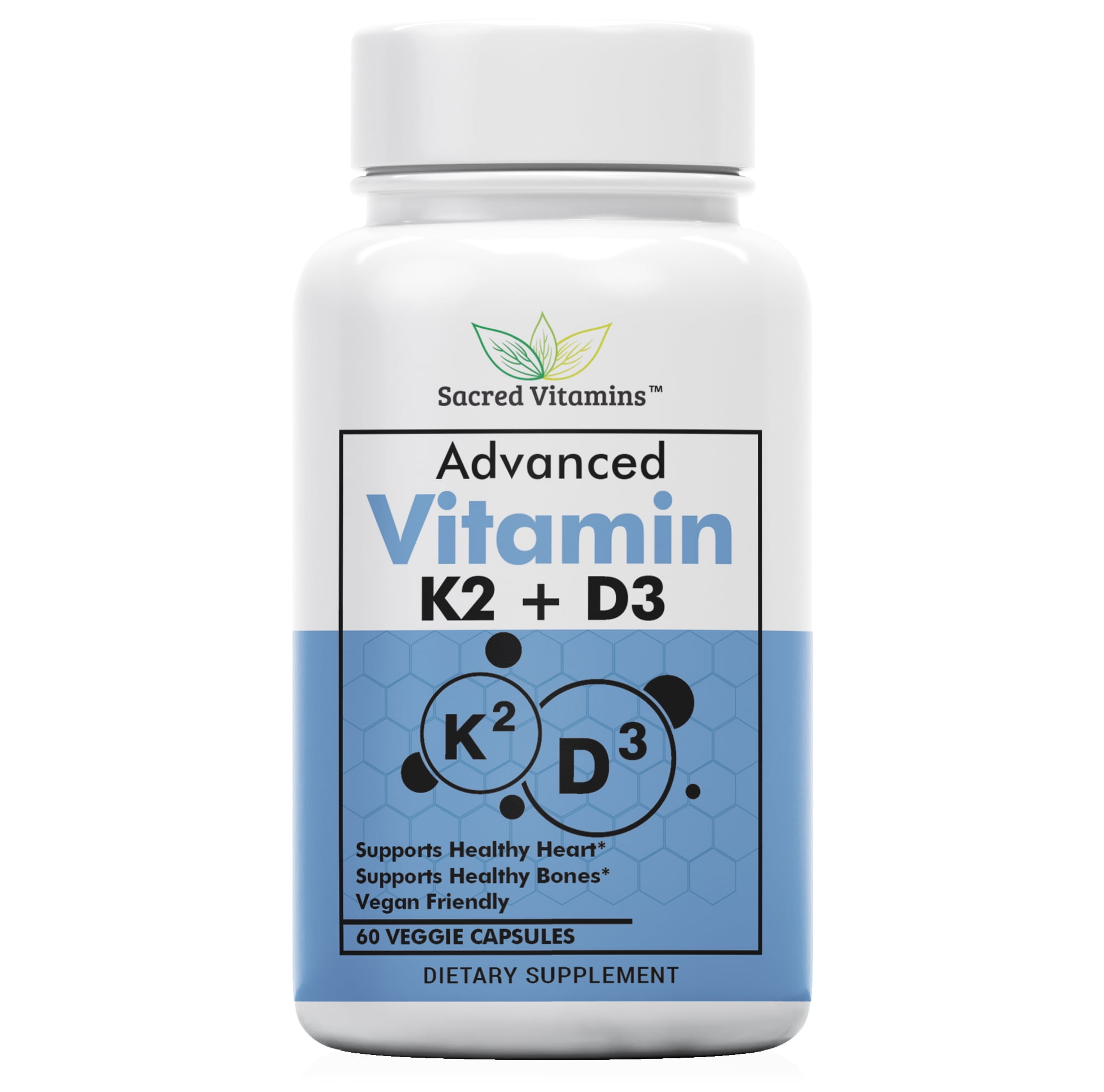 Vitamin K2 and Vitamin D3 Capsules with BioPerine for Fast Absorption