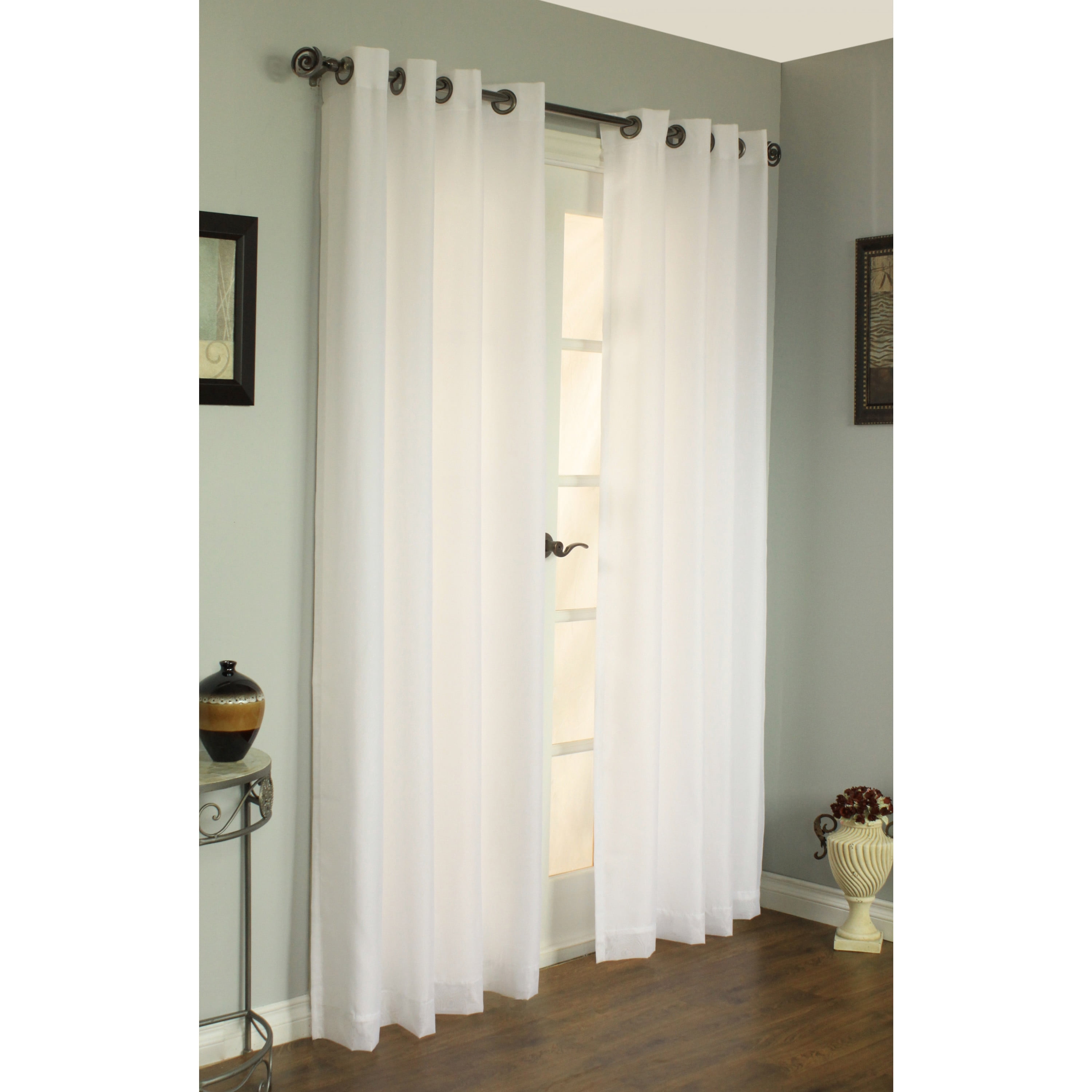 Rhythm Lined Grommet Wide Width Curtain Panel 104" x 72" in White