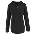thumbnail image 5 of Povozer Women's Oversized Sweatshirt Casual Long Sleeve Button Henley Neck Pullover Tunic Tops Outfits(Black,L), 5 of 5