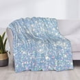 thumbnail image 3 of Uemuo White Bule Glitter Printed Throw Blanket for Couch, Fluffy Fuzzy Blankets for Bed, Sofa, Cozy Flannel Faux Fur Blanket-40"x30", 3 of 6