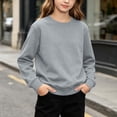 thumbnail image 4 of Vibrex Crewneck Sweatshirts Children's Solid Color Long Sleeved Casual Sports Hoodie Top Comfortable Pullover Sweatshirts Shirts Warm Hiking Pullover Oversized Warm Casual Sweatshirt 5-15 Years, 4 of 7
