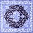 thumbnail image 1 of Ahgly Company Indoor Square Medallion Blue Traditional Area Rugs, 3' Square, 1 of 4