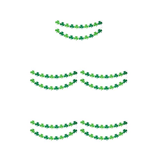 Kearding 10 Pieces St Patrick's Day Garland Accessories Door Branch Green Pendant Holiday Banner Leaves Ceiling Wall Hanging Type2