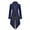 Dark Blue, variant on IROINNID Men's Long Sleeve V-Neck Overcoat Mid-Length Coat Solid Color Comfy Halloween Turndown Suede Tuxedo Stage Costume Jacket Coat