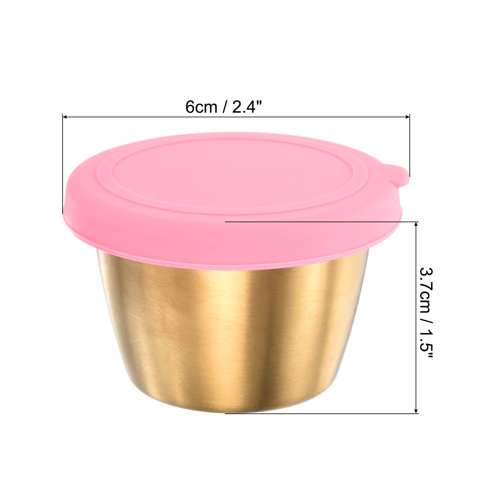 Unique Bargains Salad Dressing Container Stainless Steel Condiment 4 Pcs