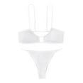thumbnail image 4 of CEHVOM Women Split Swimsuit Show Waist Solid Color Bikini, 4 of 5