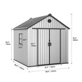 thumbnail image 6 of Uforic Outdoor Resin Storage Shed with Floor & Window, 7.3 x 7.3 ft Weatherproof Outdoor Storage for Tools, Gray, 6 of 9