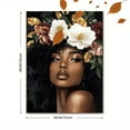 thumbnail image 3 of Black Woman Floral Canvas Wall Art，Perfect for Living Room， Bedroom， Bathroom， Office， and Dining Room Decoration., 3 of 8