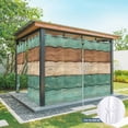thumbnail image 6 of Outdoor Curtains for Patio Waterproof, Farmhouse Teal Brown Outdoor Privacy Panels Grommet, Vintage Wooden Striped Blackout Outside Curtains for Porch/Cabana/Pergola/Gazebo 54"x84", 2 Panels, 6 of 8