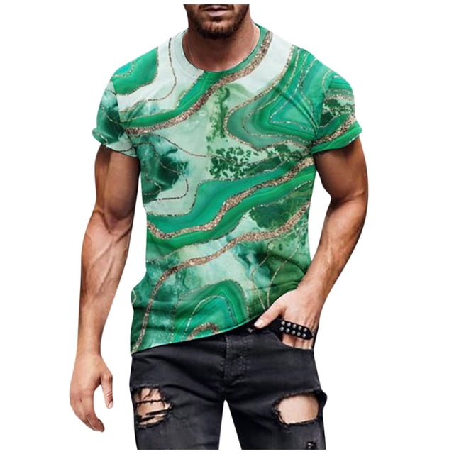 European And American Round Neck Casual Ethnic Style Retro Printed Short Sleeve T-shirt Top XL