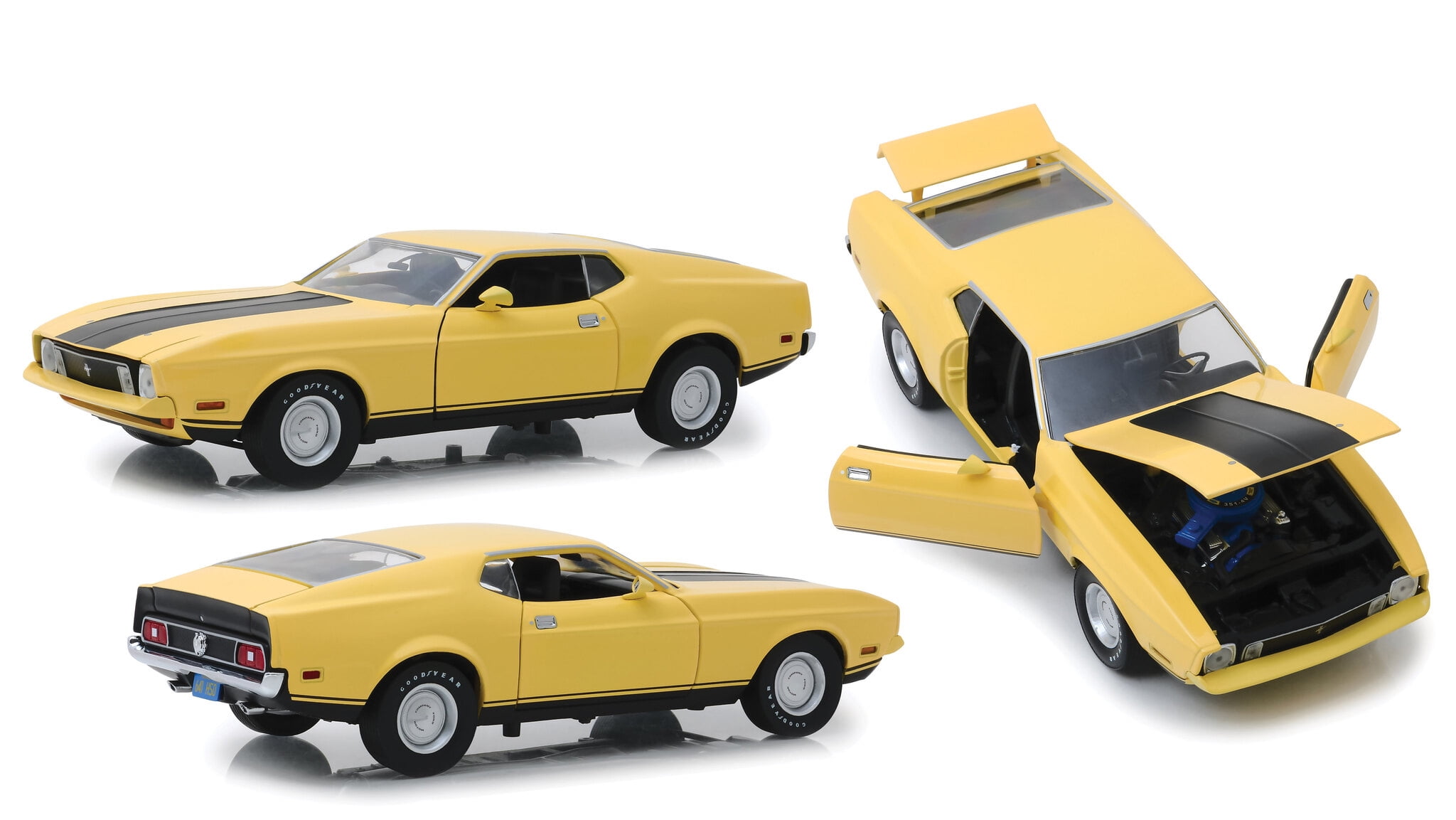 1973 Ford Mustang Mach 1 Custom Movie Star Eleanor Yellow With Black Stripe pos for sale online 