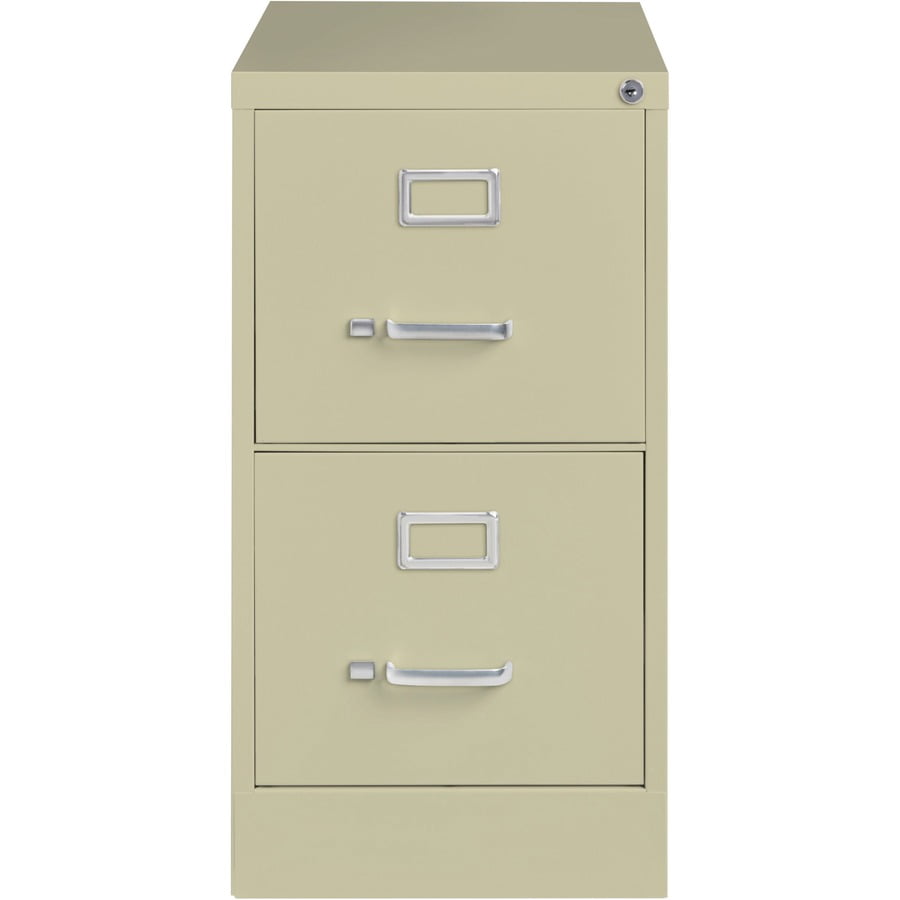 Lorell Vertical File - 2-drawer - 15" X 25" X 28.4" - 2 X Drawer(s) For File - Letter - Vertical - Security Lock, Ball-bearing Suspension, Heavy Duty - Putty - Steel - Recycled