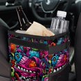 thumbnail image 6 of Graffiti Foldable Car Trash Can with Lid - Leak-proof Hanging Storage Bag for Car - Trash Can for Car, 6 of 6