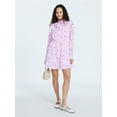 thumbnail image 2 of Scoop Women's and Women's Plus Tie Neck Mini Dress with Long Sleeves, Sizes XS-4X, 2 of 5