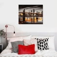 thumbnail image 4 of COMIO Black and White Brooklyn Bridge Wall Art New York Cityscape Skylines Canvas Painting Modern Picture Abstract City Artwork for Home Office Decoration, 4 of 4