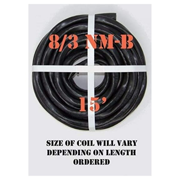 8/3 NM-B x 15' Non-Metallic Electrical Cable