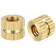 thumbnail image 1 of Inserciones de rosca estriadas de latón M4 x 5mm(L) x 6.4mm(OD) 50 Pcs, 1 of 3