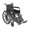 Drive Medical Silver Sport 2 Wheelchair, Non Removable Fixed Arms, Elevating Leg Rests, 16" Seat