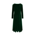thumbnail image 4 of Cavosen Velvet Dresses for Women Crew Neck Long Sleeve Maxi Evening Gowns with Pocket Cocktail Elegant Dress, 4 of 6