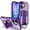 Purple, variant on Case For Apple iPhone 17e / 16e 6.1-inch, Compatible With MagSafe,Integrated Retractable Metal Ring Holder ShockProof Protective Car Mounted Magnetic Case,Green,For iPhone 17e/16e