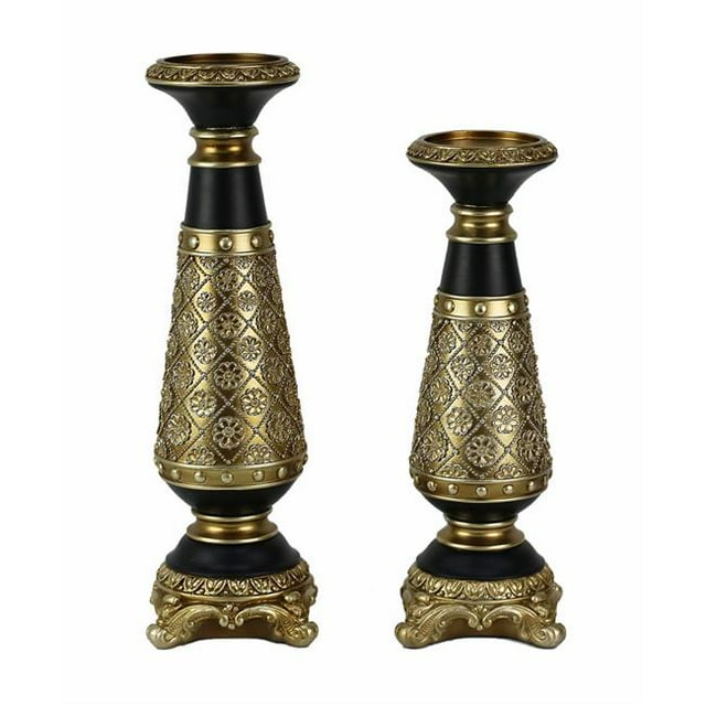 DLusso Designs BG02 Allurra Design Hurricane Candlestick Set, 2 Piece