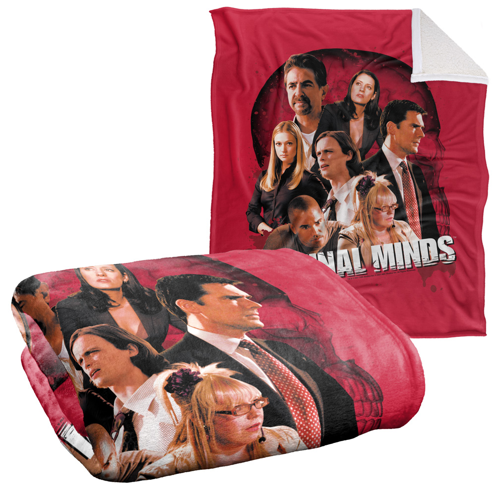 Criminal Minds Blanket, 50"x60", Brain Trust Silky Touch Sherpa Back