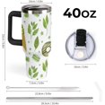 thumbnail image 3 of Large Capacity Car Cup 40 Oz Green icecream Stainless Steel Travel Tumbler Coffee Insulated Bottles Tumbler with Lid And Straw Leak-Proof (Black handle), 3 of 7