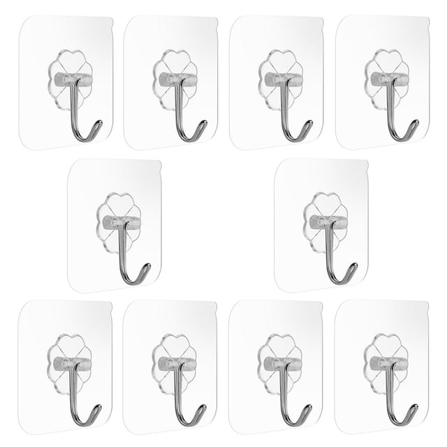 JShteea Gancho Adhesivo 10 Uds. Gancho Ducha Impermeable Sin Perforación para Coronas Toalla Ducha