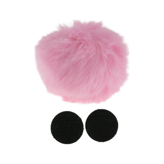 Accesorios para Casco de Motocicleta Decoración Cola Redonda para Cascos de Motocicleta Bicicleta Esquí Rosa Claro Pegatinas de Peluche 1 Juego