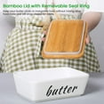 thumbnail image 5 of NEX Large Butter Dish, 800 ml Porcelain Butter Keeper Container with Seal Lid and Steel Knife, White, 5 of 7