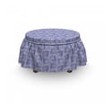 thumbnail image 3 of Modern Ottoman Cover, Irregular Geometric Forms, 2 Piece Slipcover Set with Ruffle Skirt for Square Round Cube Footstool Decorative Home Accent, Standard Size, Ceil Blue Lavender Blue, by Ambesonne, 3 of 5