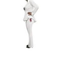 thumbnail image 3 of OrlyCollection Womens Peplum Blazer with Silver Buttons High Low Jacket (White,2X), 3 of 5