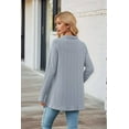 thumbnail image 2 of Cardigan for Women Dressy Casual Long Sleeve Open Front Cardigan Sweaters Gray Blue S, 2 of 4