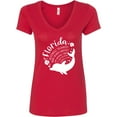 thumbnail image 3 of Inktastic Florida Cities with Dolphin Women's V-Neck T-Shirt, 3 of 5