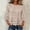 Khaki, variant on ZGRBOU Women's Cotton Linen Summer Tops 3/4 Bell Sleeve Eyelet Peplum Top Ruffled Hem Gauze Loose Fit Beach Blouse
