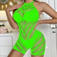thumbnail image 3 of Levmjia Bodystocking One Piece Set Women Fishnet Short Jumpsuit Hollow Out Design High Elastic Stretchy Mesh Bodycon Slimming Night Club Party Bedroom Lingerie, 3 of 6