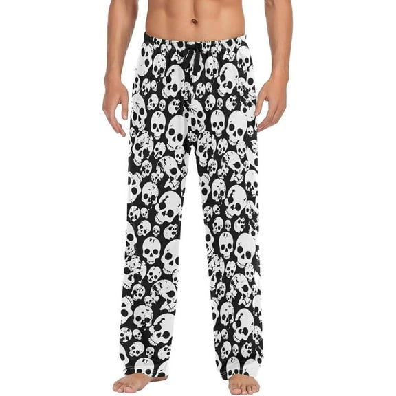 GZHJMY Cute Skull Pajama Pants, Mens Lounge Pants Super Soft Men Pajama Bottoms, Christmas New Year Birthday Father's Day Gifts, Medium
