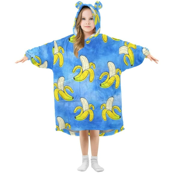 joogoo Wearable Blanket Hoodie for Bananas Tie Dye Oversized Sherpa Hooded 3-14 YR M