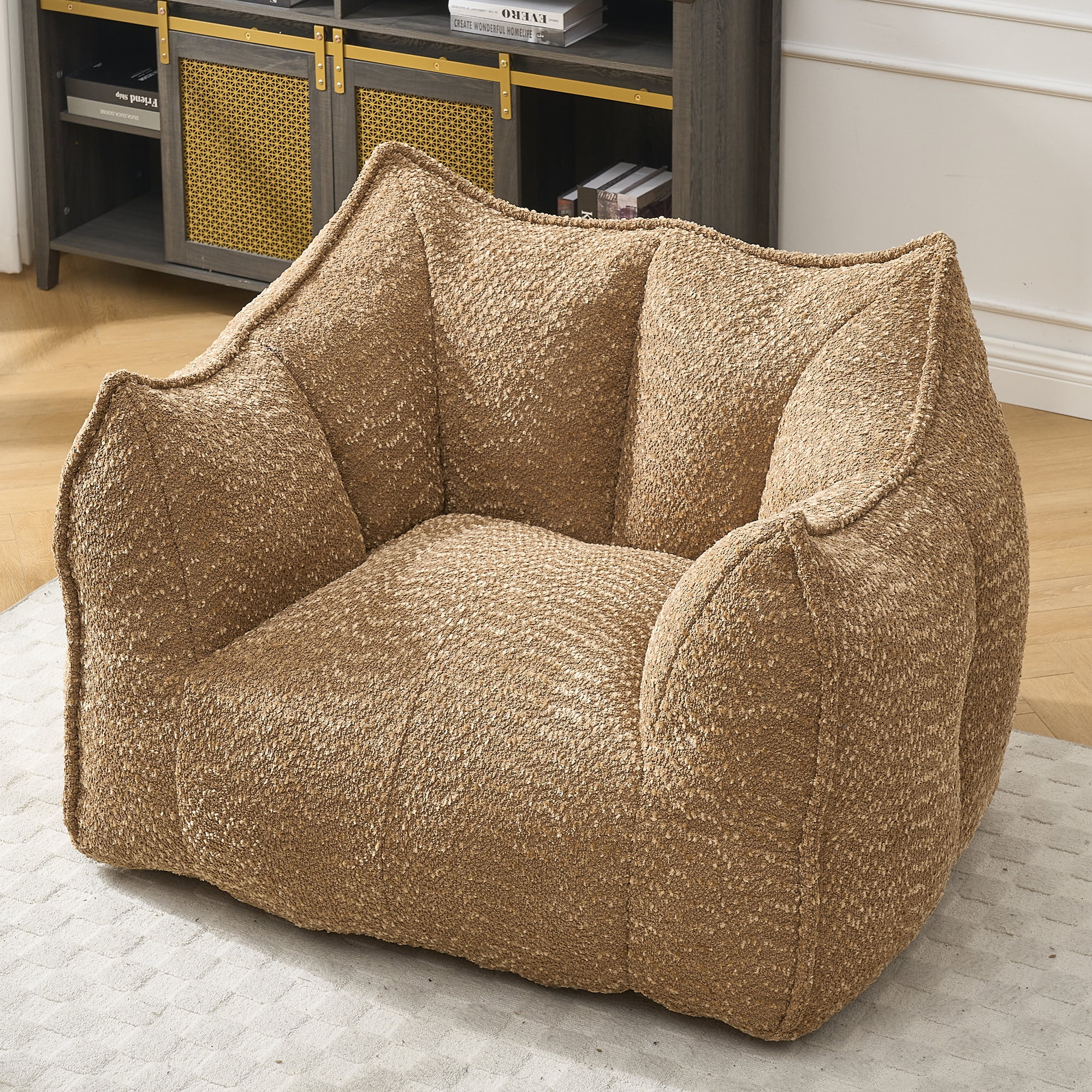 Newest Modern Chenille Bean Bag with Soft Cushioning - 2-Seater for Reading/TV Watching in Living Room/Study