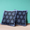 thumbnail image 4 of Amrita Sen Designs CAPL1038FSDS-BL-20x20 20 x 20 in. Medallion Suede Blown & Closed Pillow - Black, Turquoise & White, 4 of 5