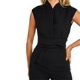 thumbnail image 5 of Bmisegm Versatile Solid Color Fashionable and Sexy Women's Sleeveless Slim Wide Leg Jumpsuit Womens Jumpsuit Black S, 5 of 6