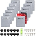 thumbnail image 1 of Juego de 12 soportes para fotos y espejos sin taladrar, soporte de pared, soporte para espejo, cierres adhesivos, para colgar espejos, 4 x 4 cm, 1 of 7